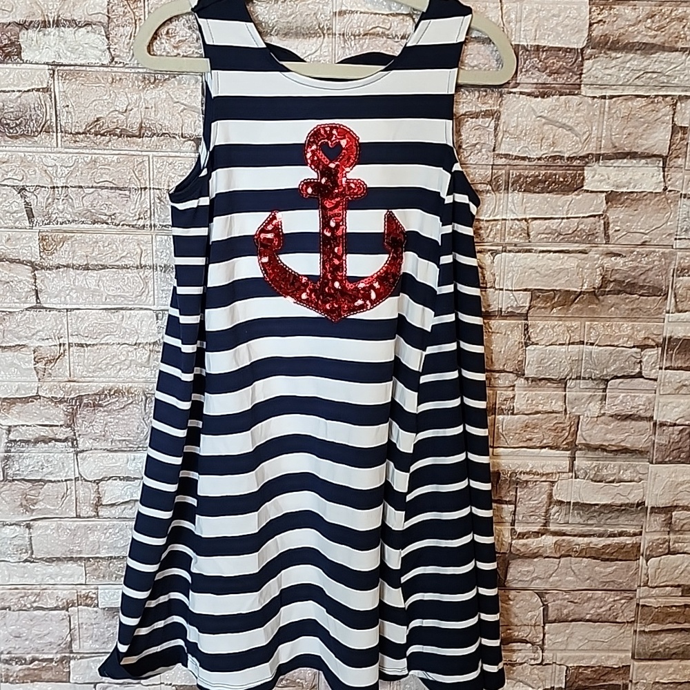 Tommy Bahama Striped Dress with Red Anchor